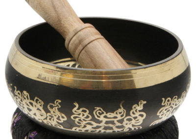 Etched Singing Bowl with Embossed Double Vajra Gift Set