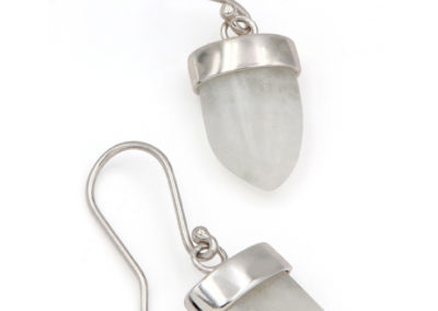 Moonstone Arrowhead Earrings, Sterling Silver