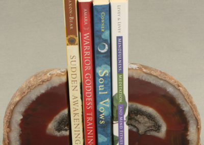 Red Agate Gemstone Geode Bookends
