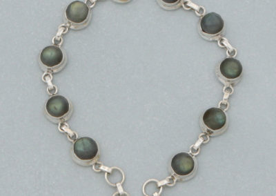 Sterling Silver Link Bracelet with Labradorite Gemstone