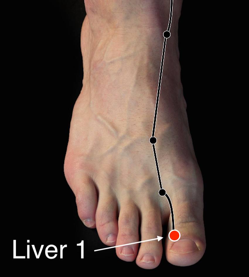Liver 1 acupressure point