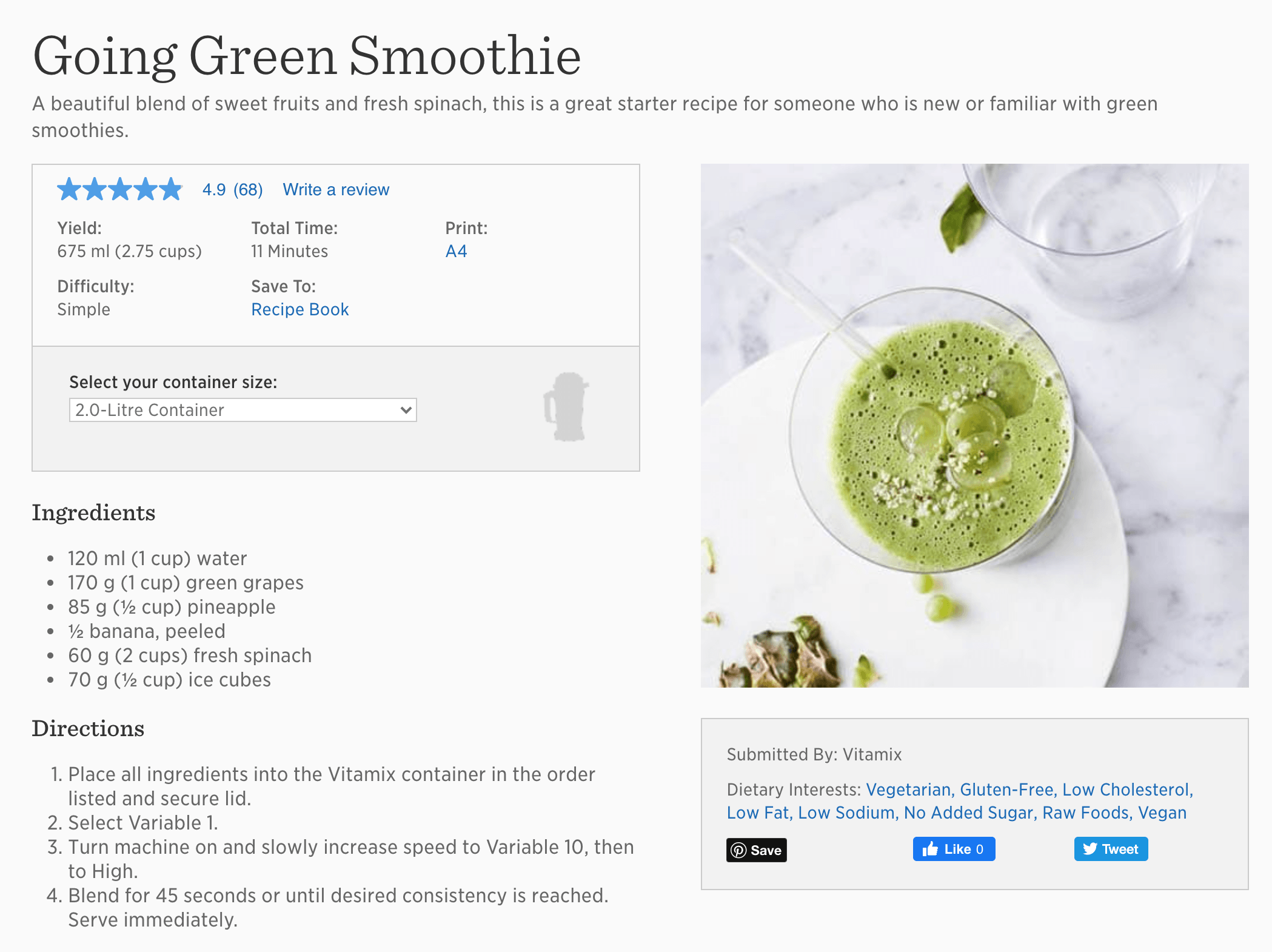 Going Green Smoothie by Vitamix