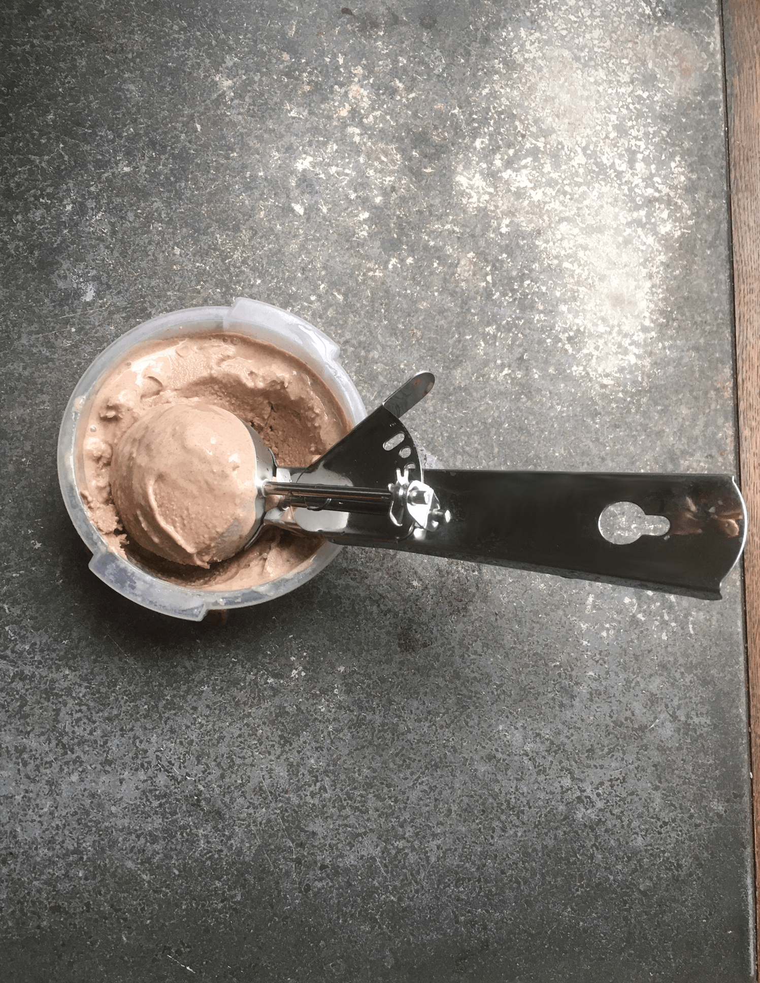 Chocolate ice cream made with Vitamix