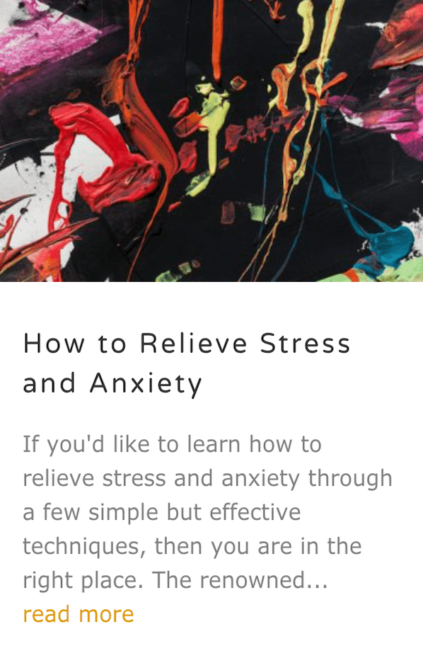 Relieve stress and anxiety