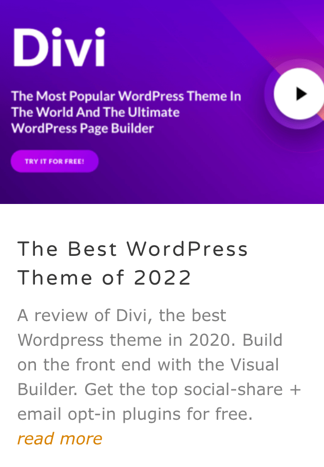 The best WordPress Theme - Divi
