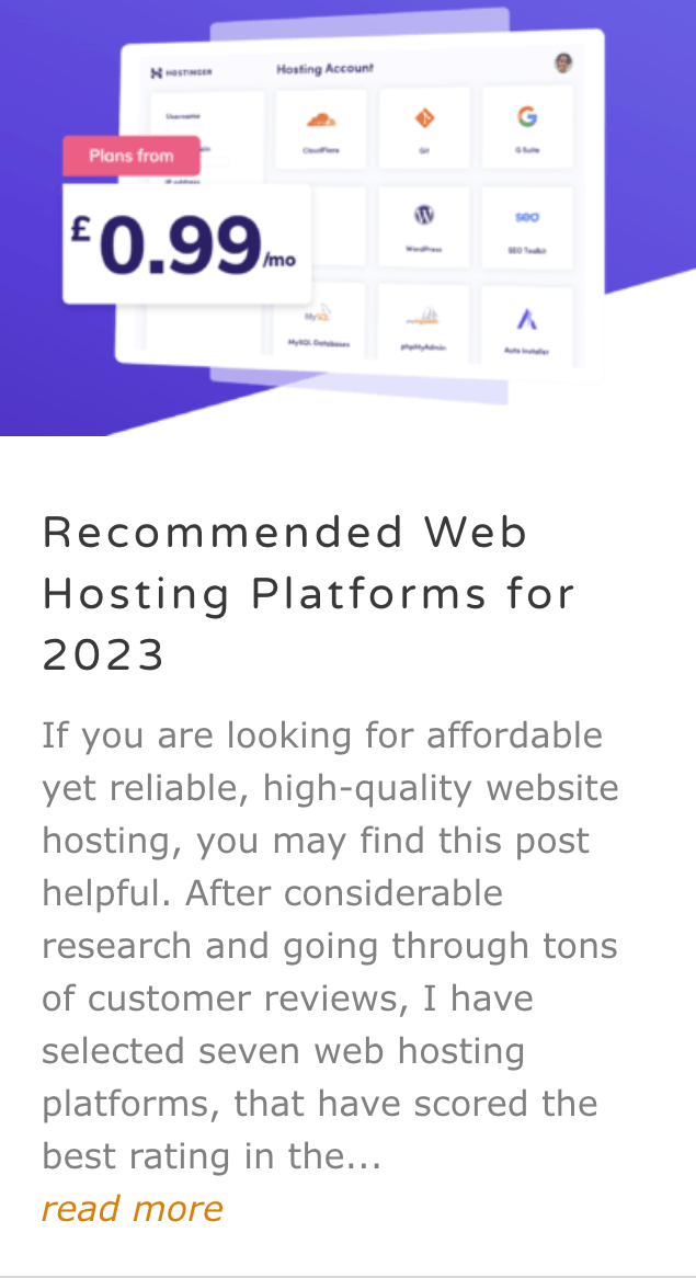 Recommended web hosting platforms for 2023
