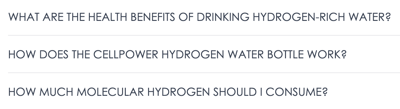 Detailed information about hydrogen water